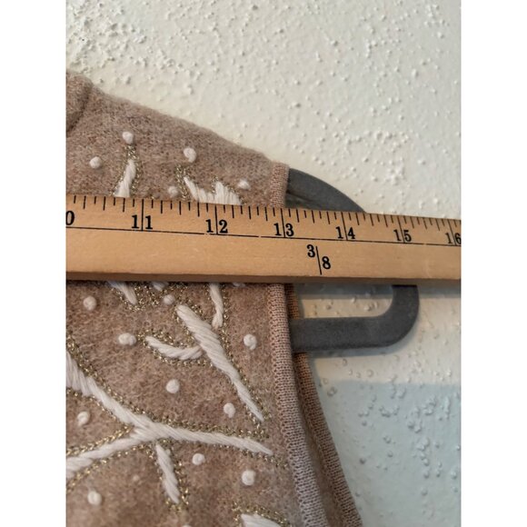 Coldwater Creek Womens Wool Embroidered Brown Tan Zip Up Vest M Winter - Picture 6 of 9